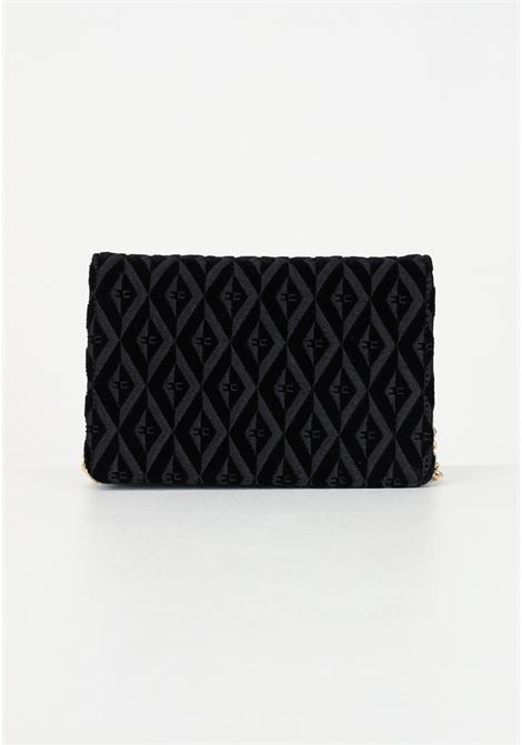 Women's black velvet shoulder bag ELISABETTA FRANCHI | Bag | BS24A36E2110