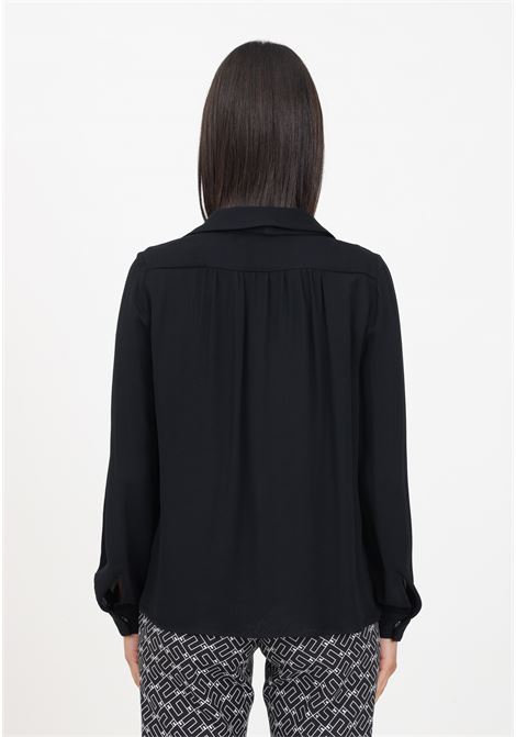 Blusa nera da donna in georgette di viscosa ELISABETTA FRANCHI | Bluse | CA00736E2110