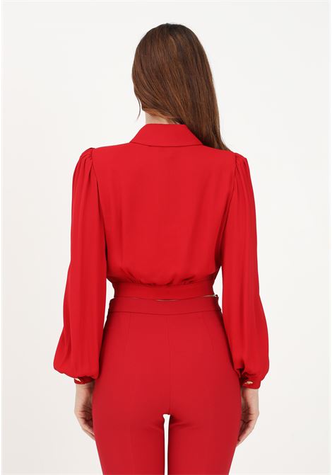 Camicia elegante rossa da donna con applicazioni ELISABETTA FRANCHI | Camicie | CA02236e2AU2