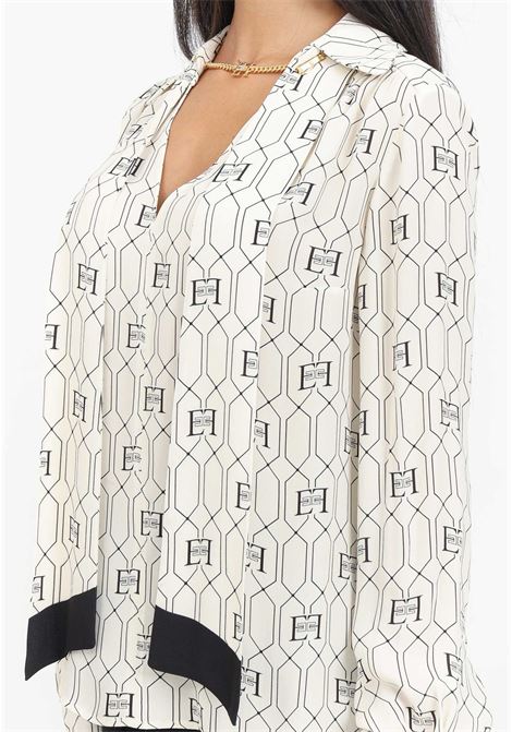 Camicia in viscosa con foulard da donna ELISABETTA FRANCHI | Camicie | CA03437E2E84