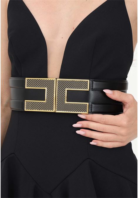Cinturone nero da donna a vita alta con logo doppia C ELISABETTA FRANCHI | Cinture | CT06S36E2110
