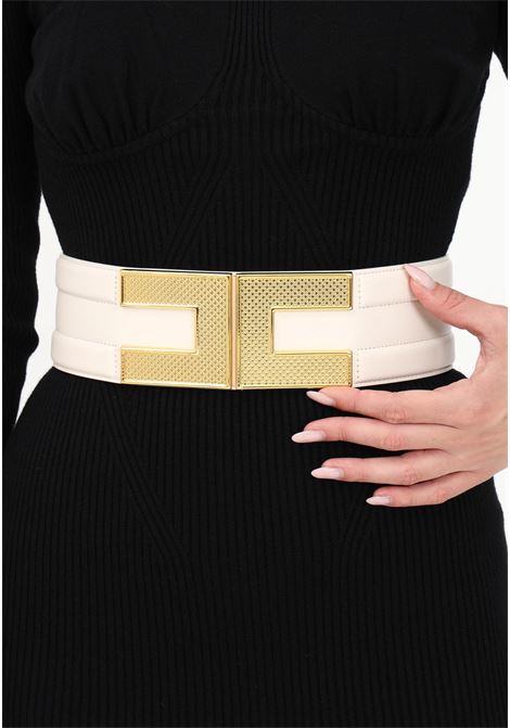 Butter women's high-waisted belt with double C logo ELISABETTA FRANCHI | Belt | CT06S36E2193