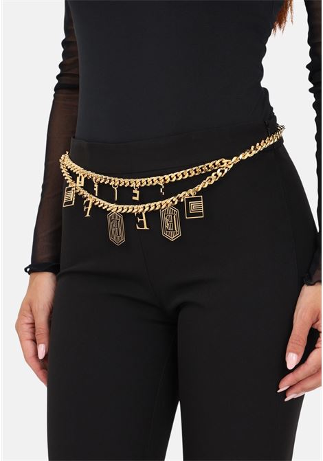Women's gold chain belt with logoed pendants ELISABETTA FRANCHI | Belt | CT12A37E2610