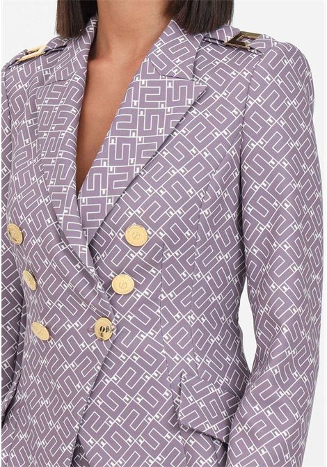 Double-breasted jacket with logo print ELISABETTA FRANCHI | Giacche | GI05936E2BJ7