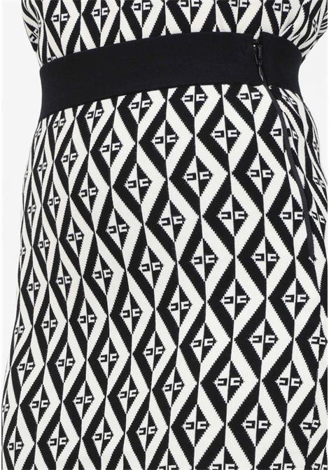 Women's midi skirt with two-tone diamond pattern ELISABETTA FRANCHI | Skirt | GK81B36E2685