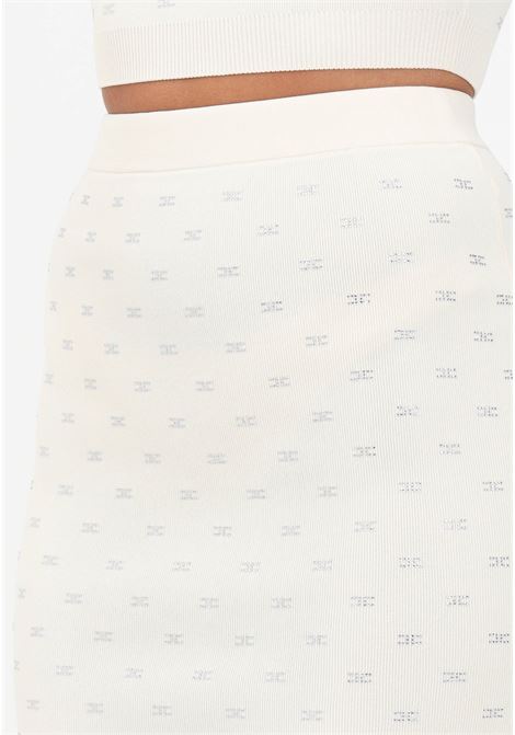 Women's butter midi skirt with logo pattern ELISABETTA FRANCHI | Skirt | GK83B36E2193