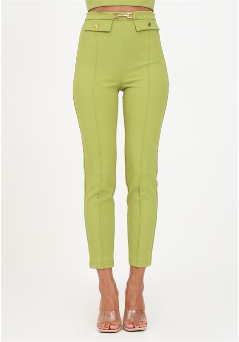 Green cigarette trousers for women ELISABETTA FRANCHI | Pants | PA00836E2BI4