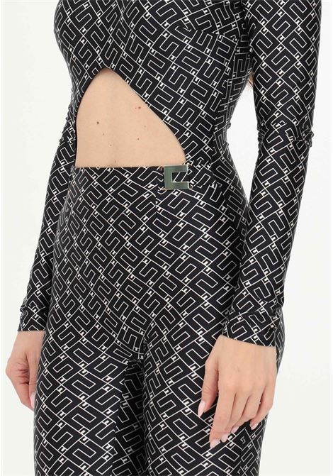 Black one-piece tracksuit for women with logo pattern ELISABETTA FRANCHI | Sport suits | TU01136E2685