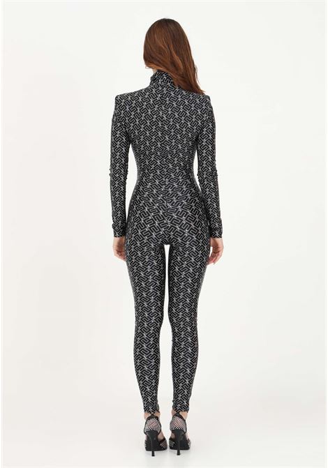 Black one piece suit for women with logo pattern ELISABETTA FRANCHI | Suit | TU01136E2685