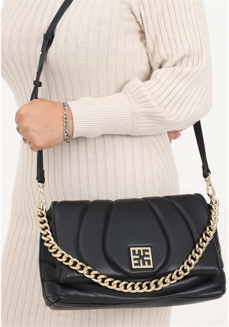 Black shoulder bag with logo plaque and chain for women Ermanno scervino | Bags | 12401619293