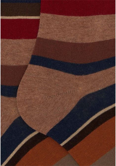 Long ribbed men's socks with orange edges and logo GALLO | Socks | AP10341330728