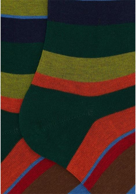 Long ribbed men's socks with orange edges and logo GALLO | Socks | AP10341332120
