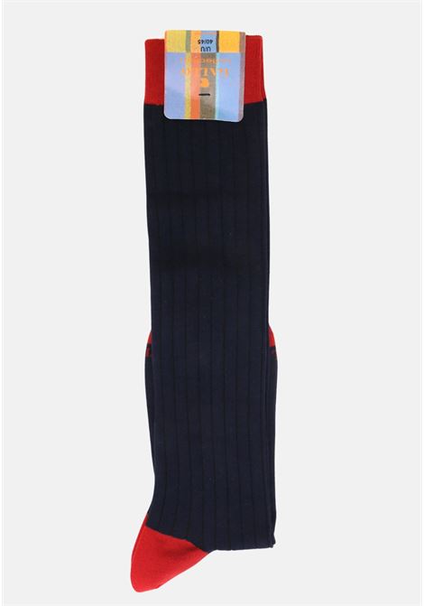 Blue socks with red details for men GALLO | Socks | AP51105312726