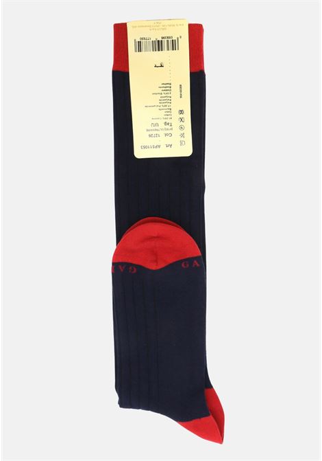 Blue socks with red details for men GALLO | Socks | AP51105312726