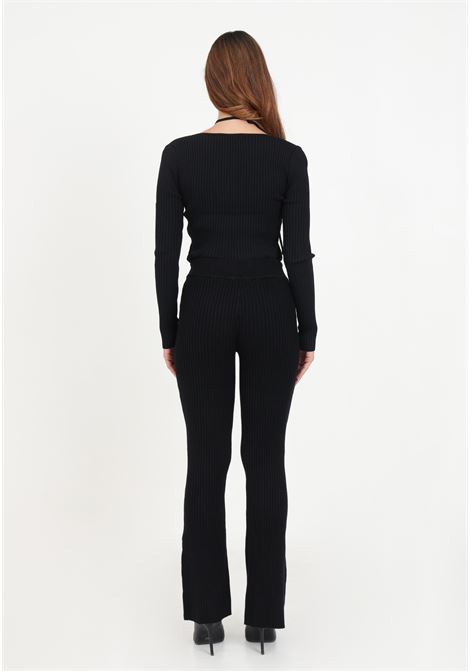 Pantaloni neri da donna in viscosa a costine GLAMOROUS | Pantaloni | TM0330ABLACK