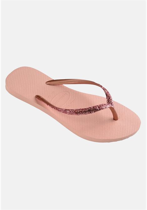 Pink Slim Glitter women's flip flops HAVAIANAS | Flip flops | 41469753606