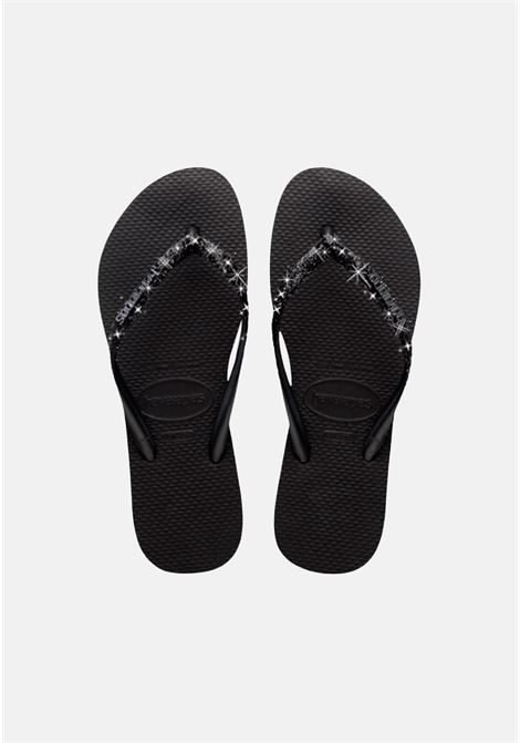 Slim Glitter women's black flip flops HAVAIANAS | Flip flops | 41469754057