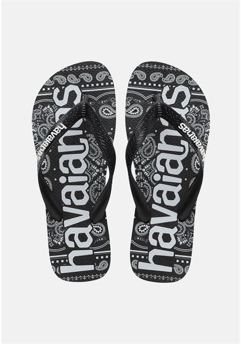 Black flip flops for men with prints HAVAIANAS | Flip-flops | 41484490090