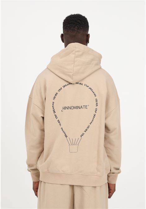 Hazelnut colored sweatshirt for men with hood HINNOMINATE | Hoodie | HNM237 ST.NOCCIOLA