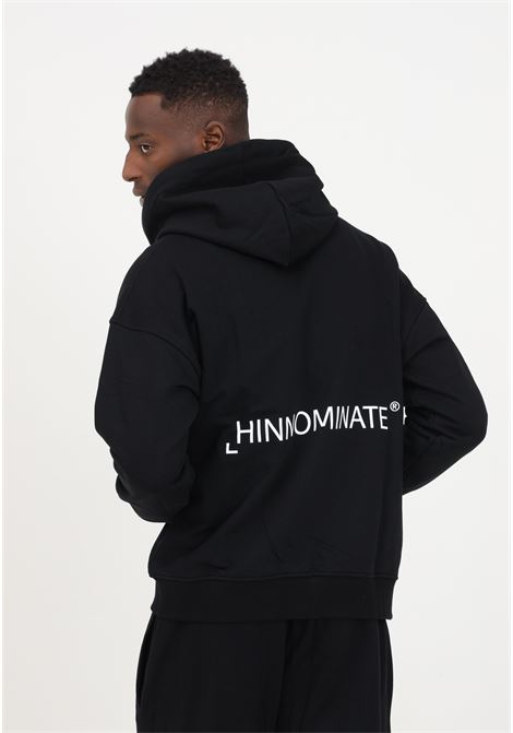 Black men's sweatshirt with contrasting logo HINNOMINATE | Hoodie | HNM265NERO