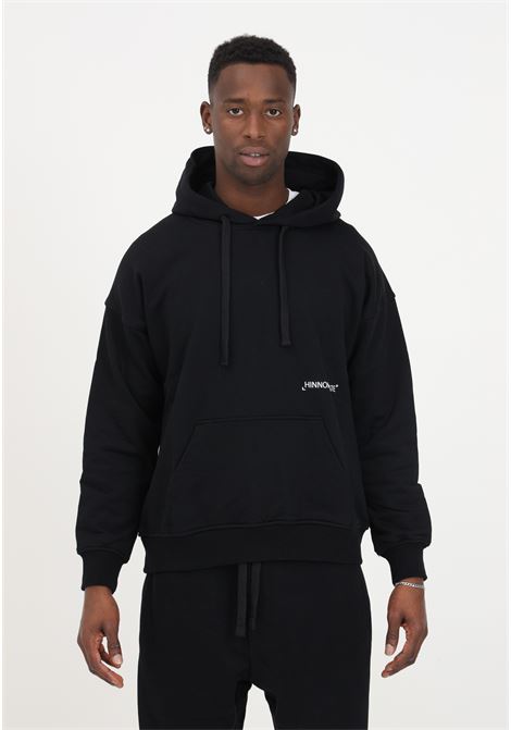 Black men's sweatshirt with contrasting logo HINNOMINATE | Hoodie | HNM265NERO