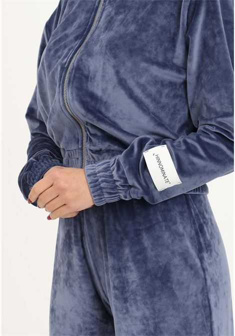 Air force blue chenille hooded sweatshirt for women HINNOMINATE | Hoodie | HNW1033AVIO