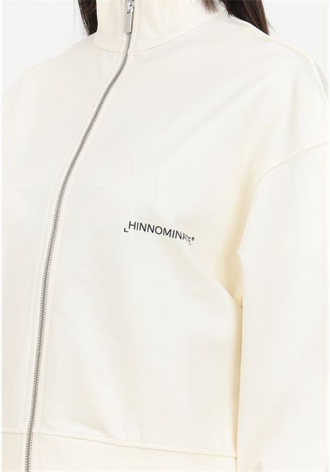 Butter white zip-up sweatshirt in technical fabric for women HINNOMINATE | Hoodie | HNW1219BIANCO BURRO