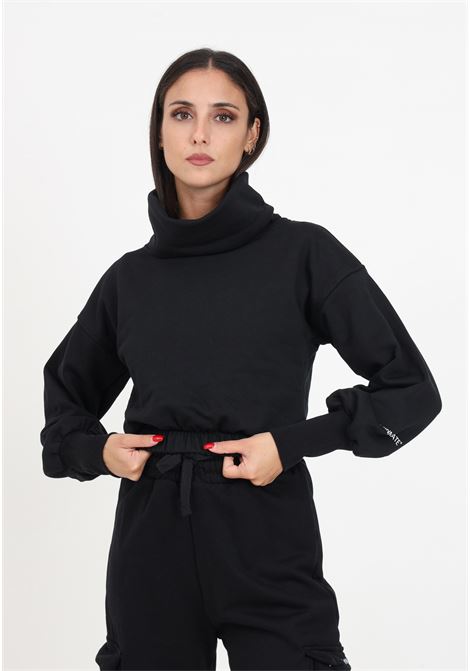 Black crop sweatshirt for women HINNOMINATE | HNW962NERO