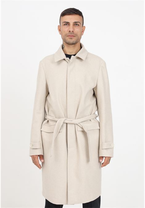 Single-breasted beige coat for men I'M BRIAN | Coat | CP26410025