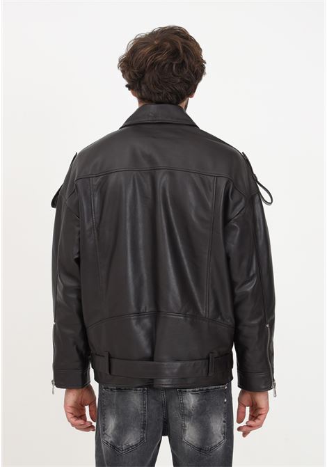 Dark brown leather jacket for men I'M BRIAN | Jackets | GIU2635020
