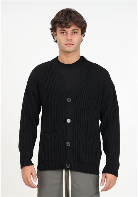 Black cardigan with buttons for men I'M BRIAN | Cardigan | MA2610009