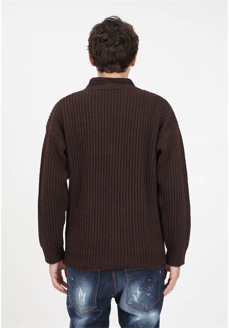 Brown cardigan with pockets for men I'M BRIAN | Cardigan | MA2610020