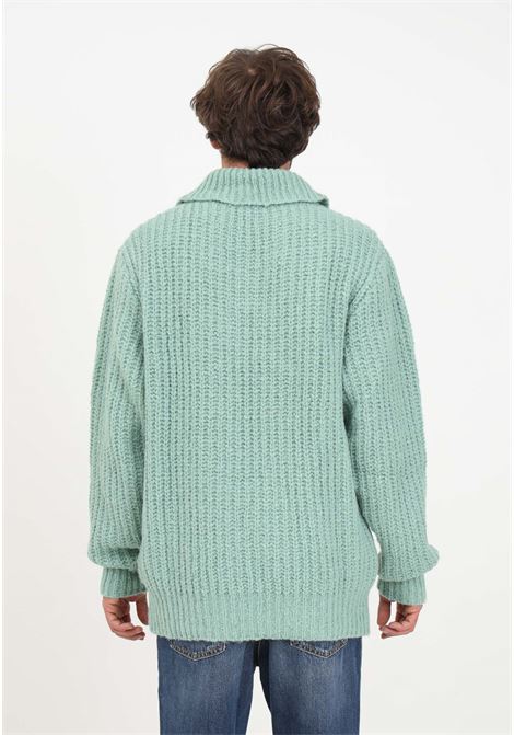 Tiffany green sweater with collar for men I'M BRIAN | Knitwear | MA2611VERD