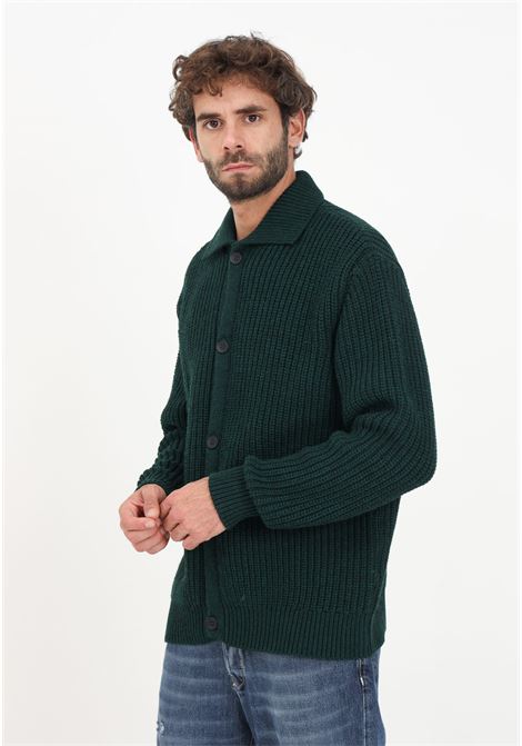 Green cardigan with buttons for men I'M BRIAN | Cardigan | MA2613VERD