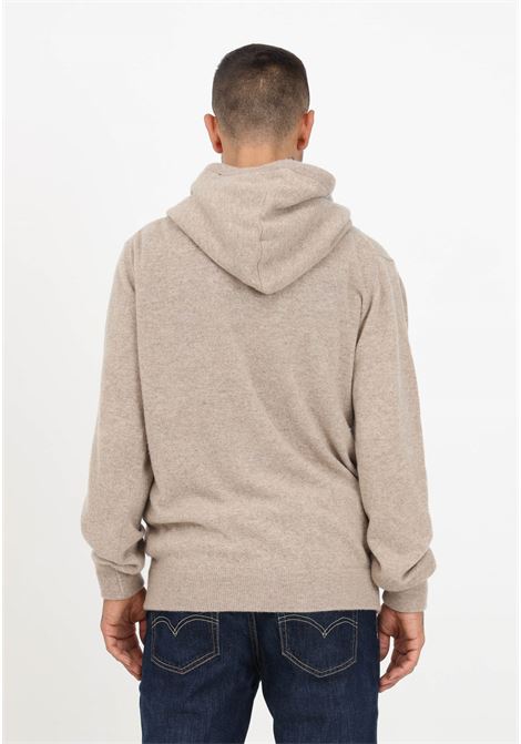 Beige sweatshirt with zip and hood for men I'M BRIAN | Hoodie | MA26210025