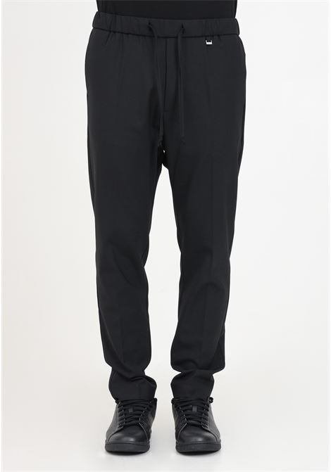 Black trousers with logo plaque for men I'M BRIAN | Pants | PA2672009