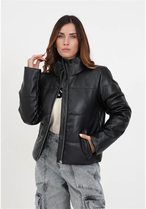 Black high-neck leather jacket for women JDY | Jackets | 15211471BLACK