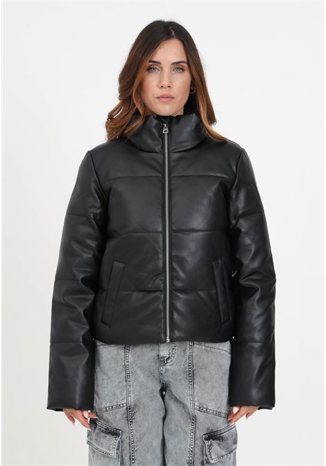 Black high-neck leather jacket for women JDY | Jackets | 15211471BLACK