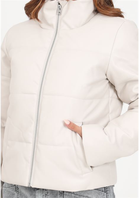 Beige leather jacket for women JDY | Jackets | 15211471MOONBEAM