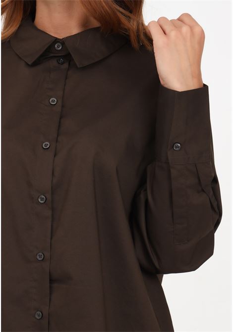 Brown casual shirt for women with long cut JDY | Shirt | 15233486DEMITASSE