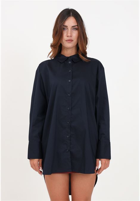 Women's blue casual shirt with long cut JDY | Shirt | 15233486SKY CAPTAIN