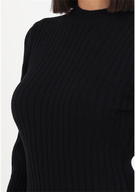 Black knitted midi dress with voluminous sleeves for women JDY | Dresses | 15271590BLACK