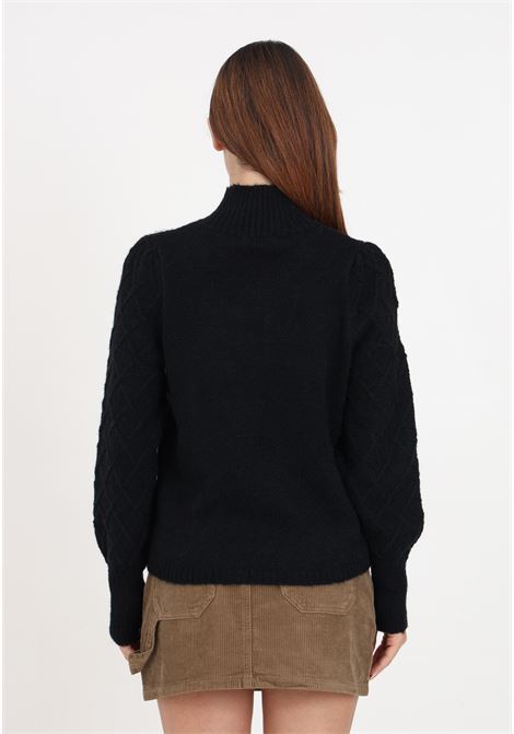 Black knitted turtleneck sweater for women JDY | Knitwear | 15300330BLACK
