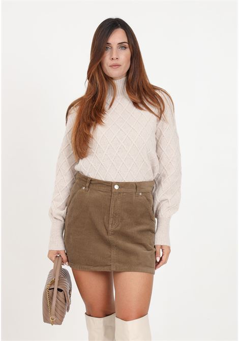Beige turtleneck sweater for women JDY | Knitwear | 15300330CEMENT