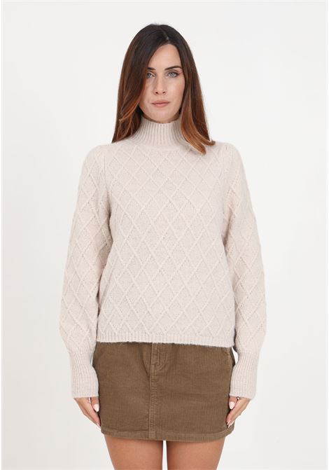 Beige turtleneck sweater for women JDY | Knitwear | 15300330CEMENT