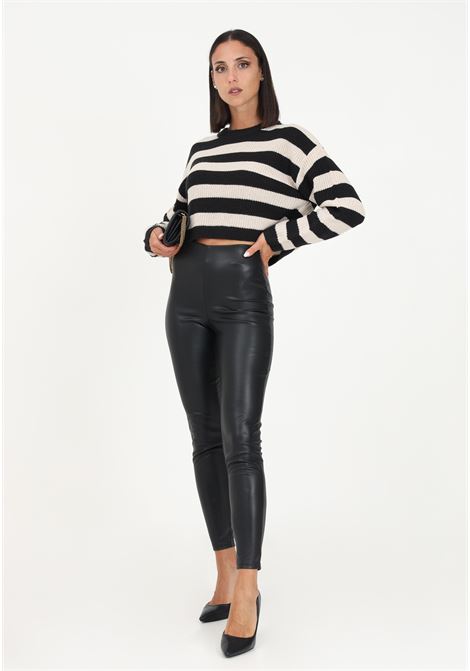 Black eco-leather leggings for women JDY | Leggings | 15300607BLACK