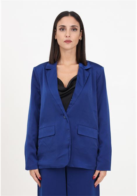 Single-breasted blue blazer with pockets for women JDY | Blazer | 15303172BELLWETHER BLUE
