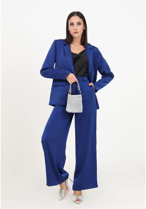 Women's slim fit blue trousers with wide bottom JDY | Pants | 15303176BELLWETHER BLUE