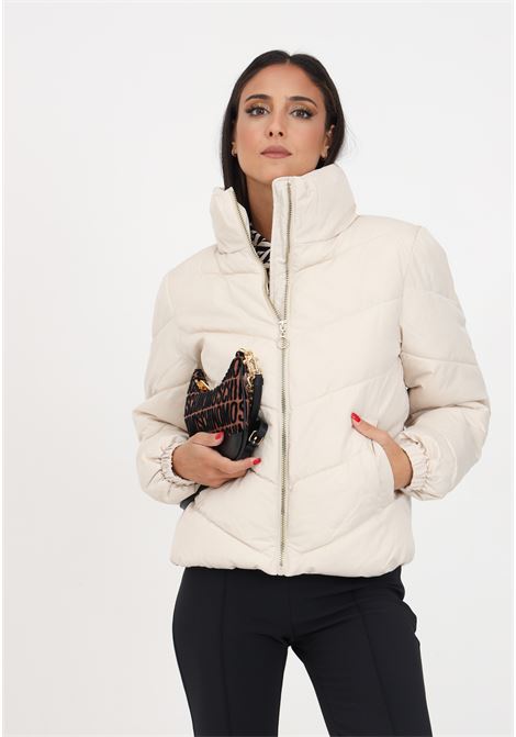 Short beige women's jacket with high collar JDY | Jackets | 15305656MOONBEAM