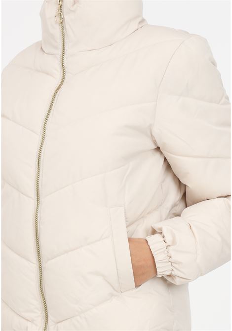 Short beige women's jacket with high collar JDY | Jackets | 15305656MOONBEAM